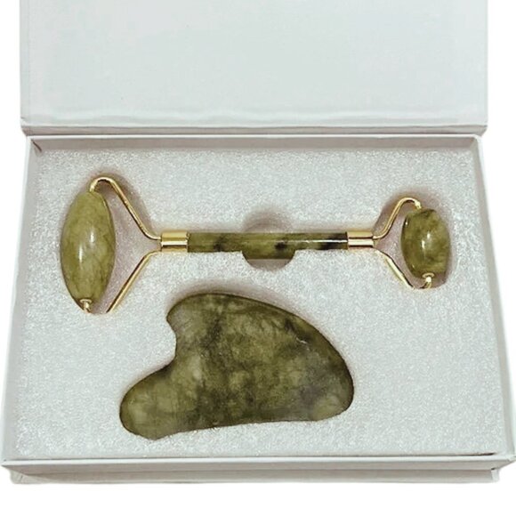 SET of TWO NEW Baimei Skincare Beauty Jade Stone Roller & Gua Sha Skincare Sets - Picture 3 of 8